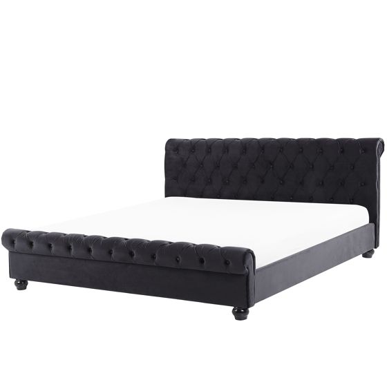 Vandseng Velour AVALLON 180 x 200 cm Sort