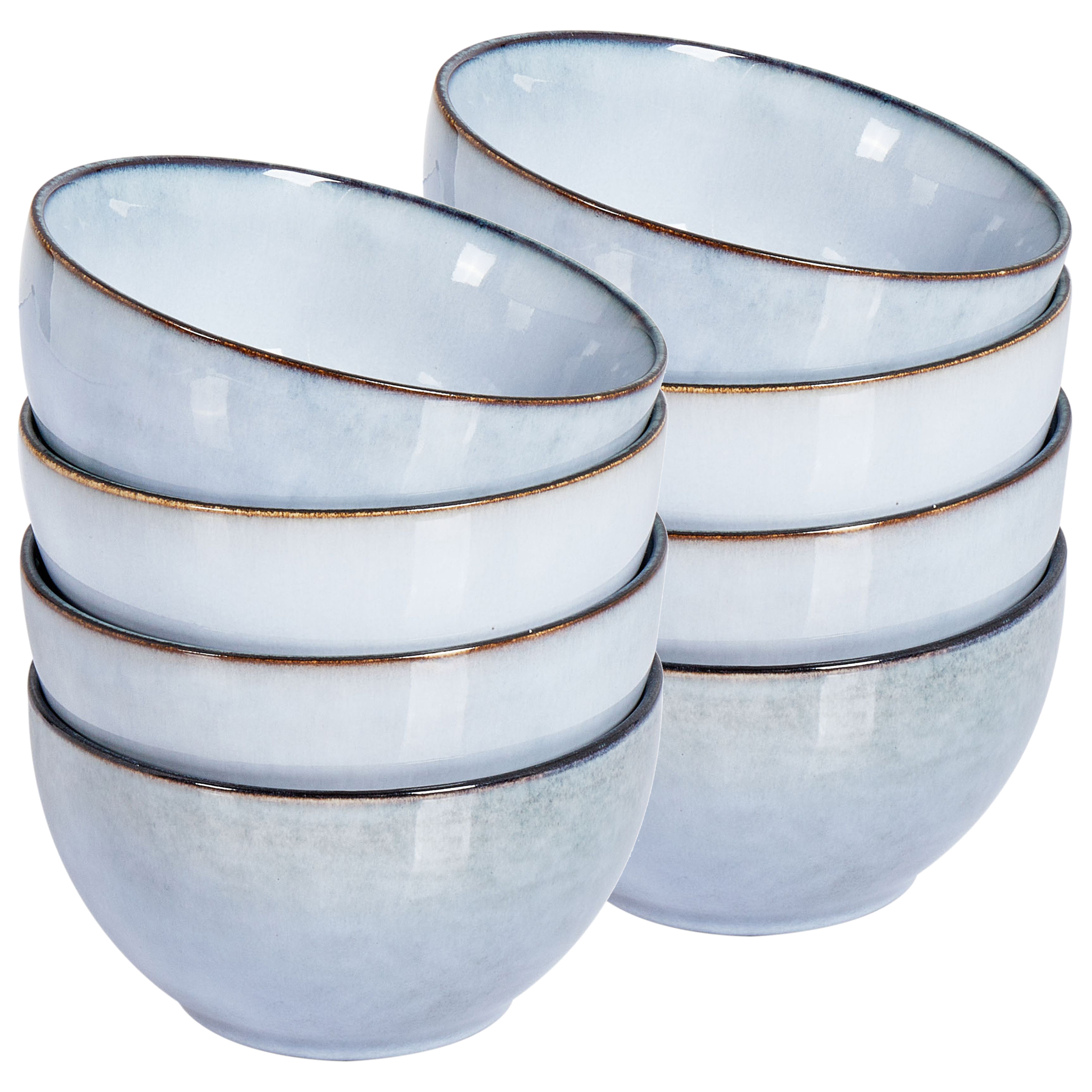 8 x skåle JUNIPER Stentøj Himmelblå 14 cm