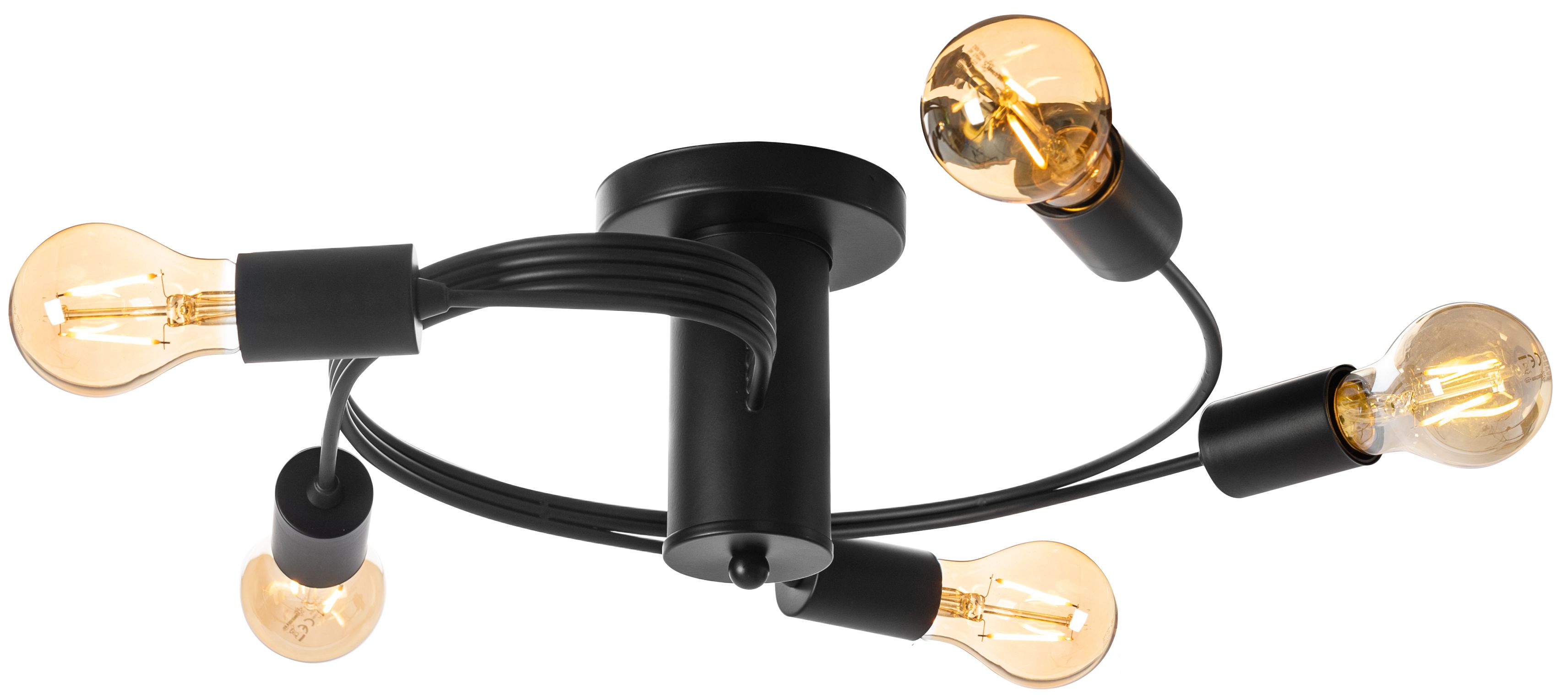 TOOLIGHT loftlampe APP741-5C sort, 46x46x16cm