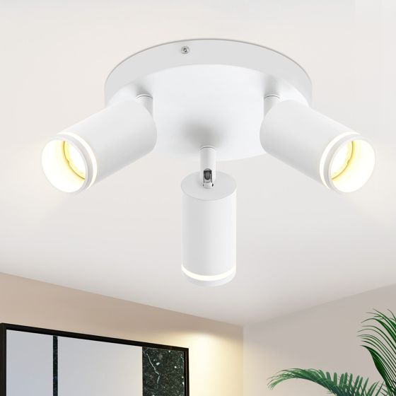 NETTLIFE LED - loftslampe med 3 flammer - hvid loftslampe GU10 drejespotlight trævæglampe uden pære
