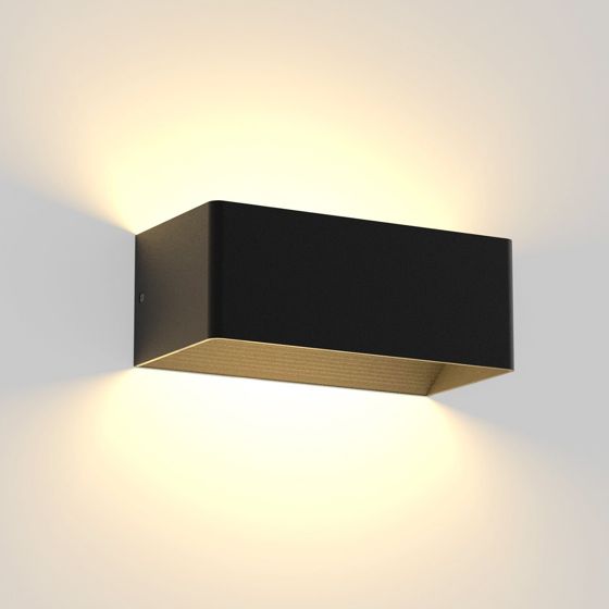 NETTLIFE LED-væglampe til indendørs brug, sort, 5 W, op-/nedlys, trappebelysning, justerbar lyskegle, 3000 K varm hvid