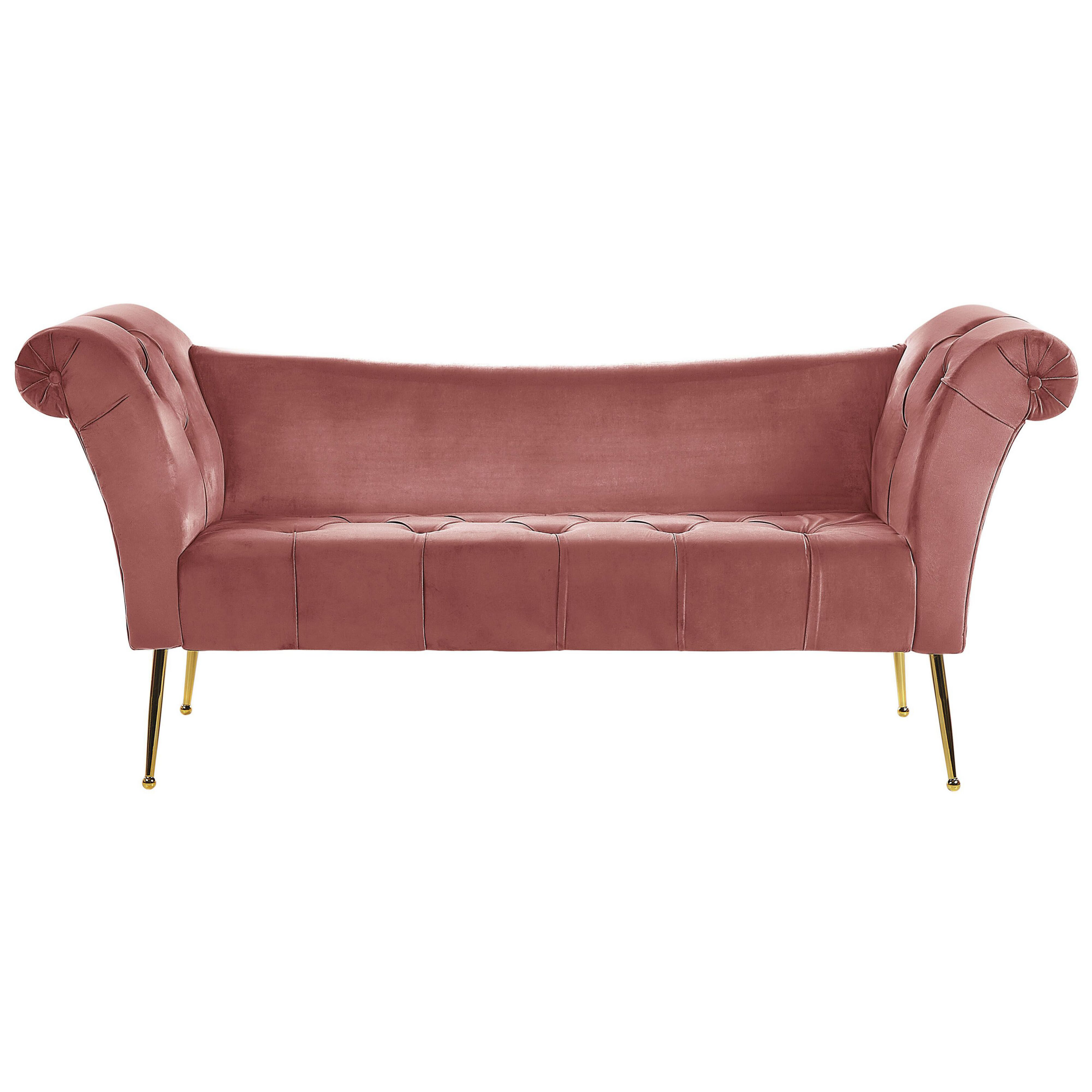 Chaiselong NANTILLY Velour Lyserød