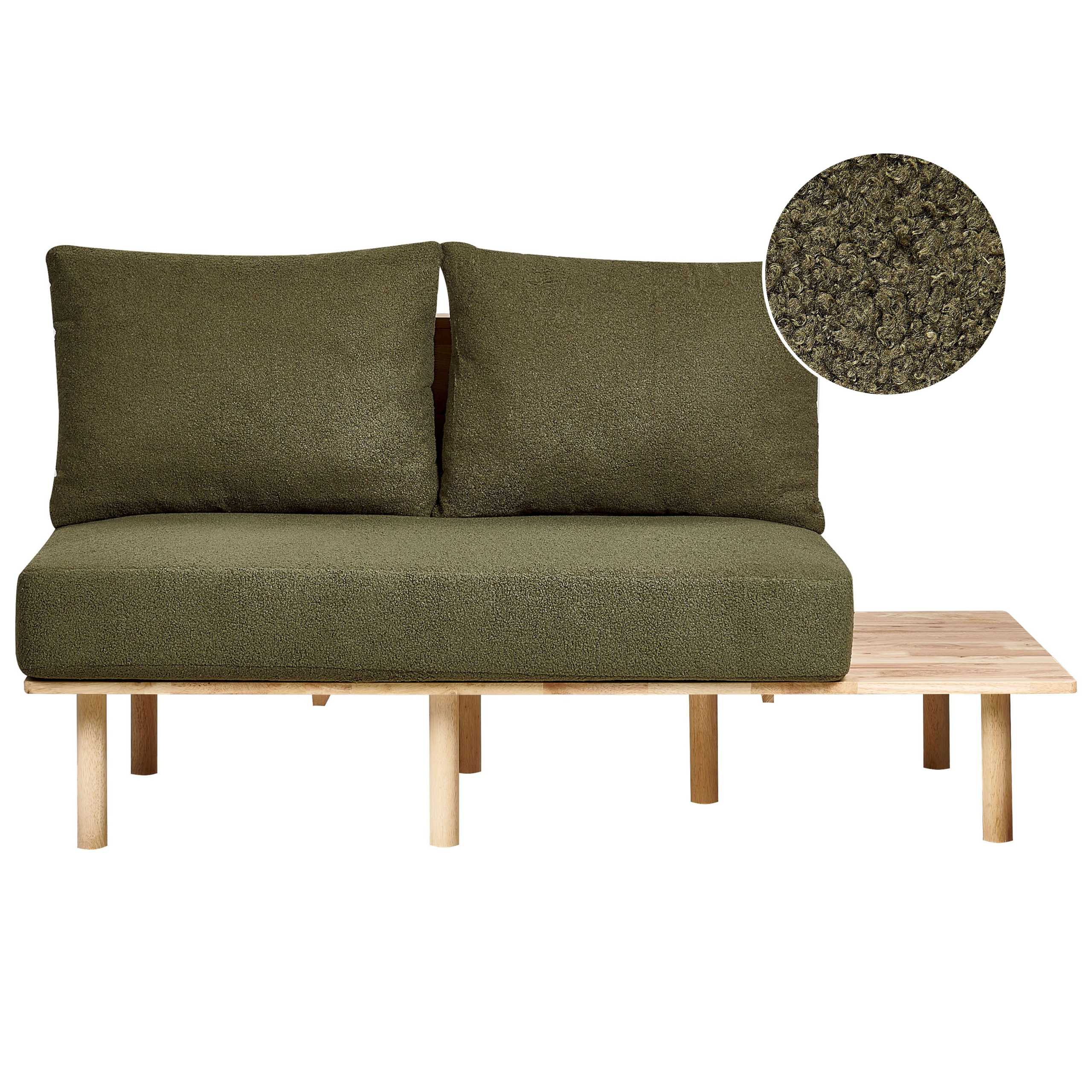 Sofa 2 personers SALO med sofabord Boucle Mørkegrøn