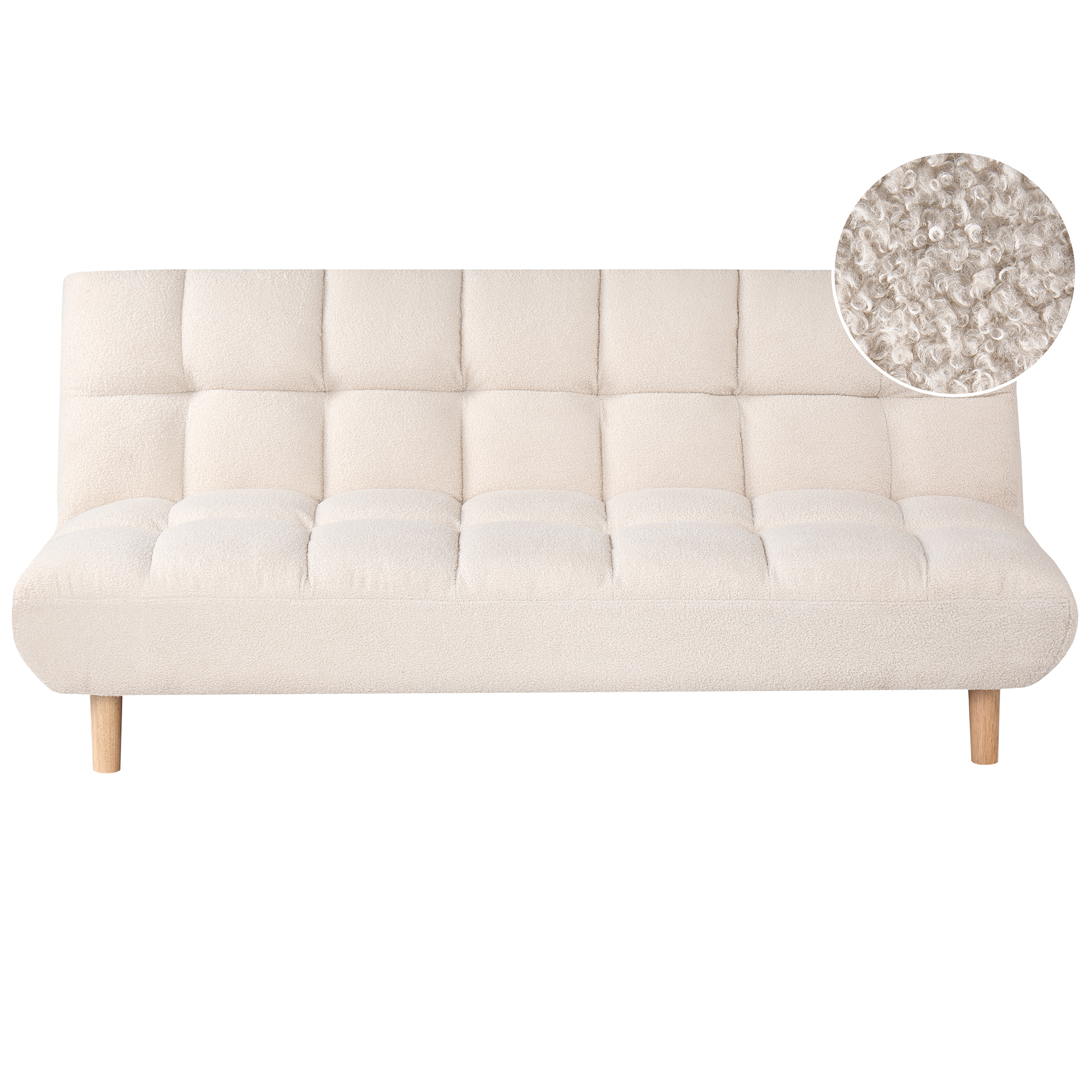 Sovesofa 2 personers RISOR Boucle Cremehvid