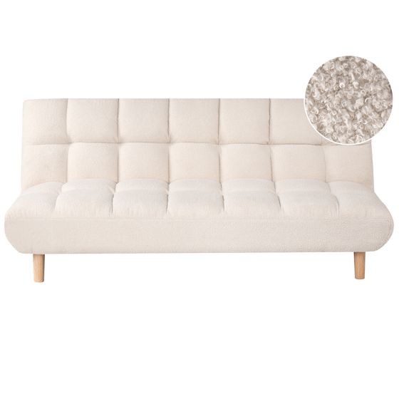 Sovesofa 2 personers RISOR Boucle Cremehvid
