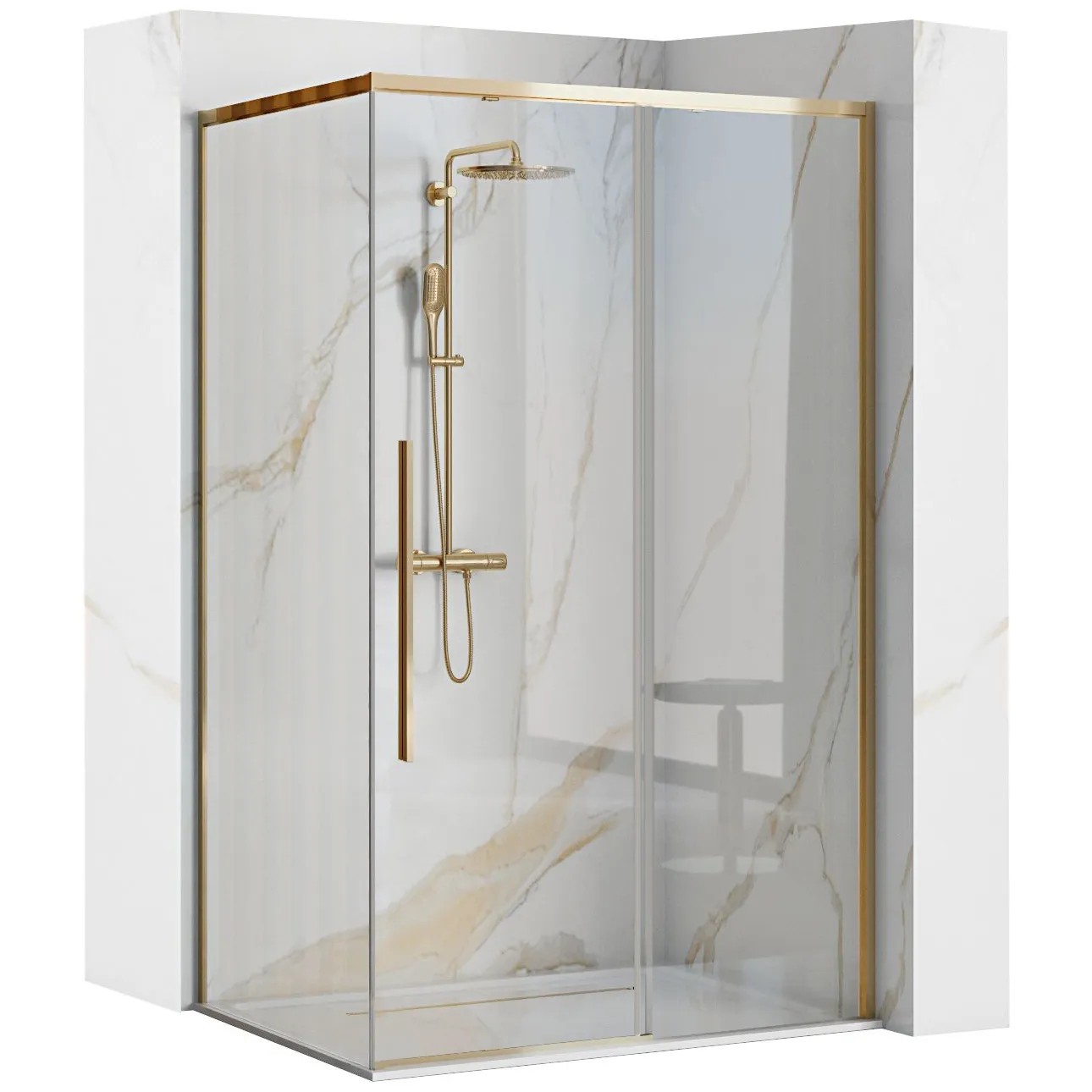 REA brusekabine SOLAR 90x120 Guld, 90x118,5x195cm