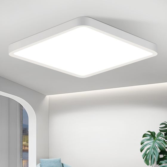 NETTLIFE flad, LED loftlampe, 23 cm, 6500K, 18 W, firkantet, til soveværelse Hvid, integreret LED, permanent