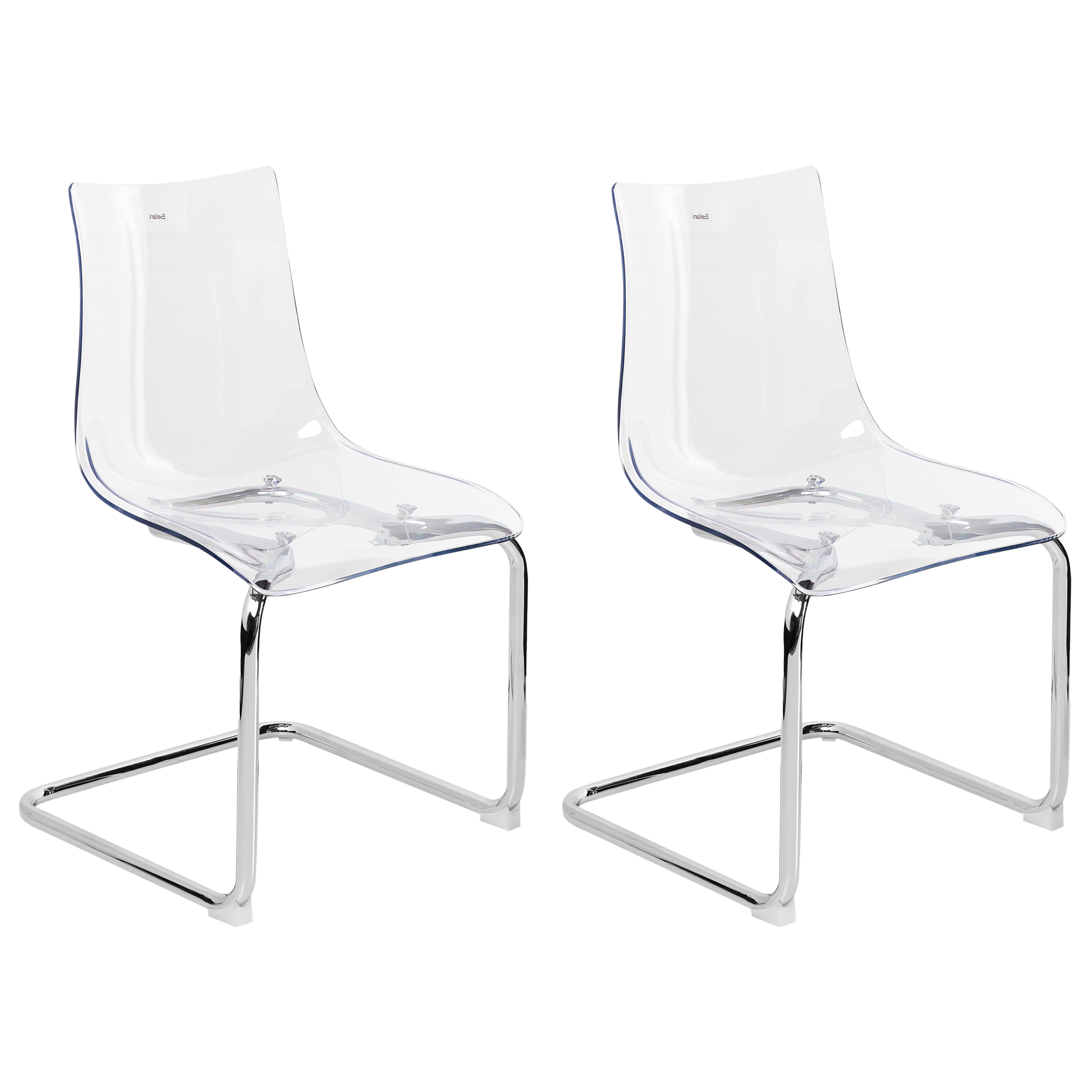 Sæt med 2 spisebordsstole MARSHALL Transparent