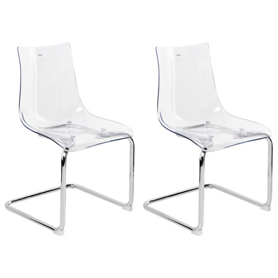 Sæt med 2 spisebordsstole MARSHALL Transparent