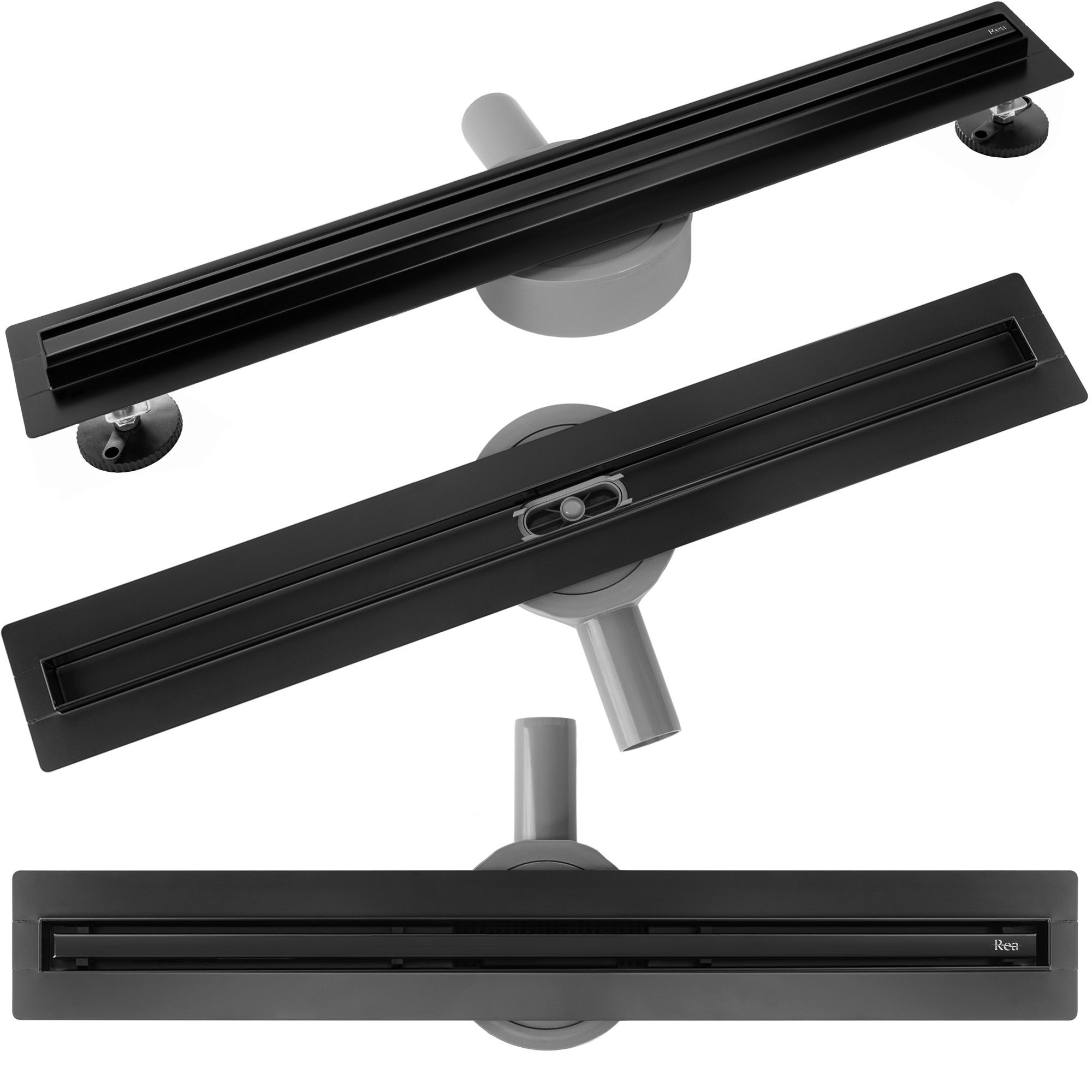 REA linjeafløb NEOX SLIM PRO 800 Sort, 84x9x6,5cm