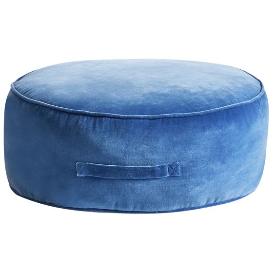 Puf YULLE Velour Blå