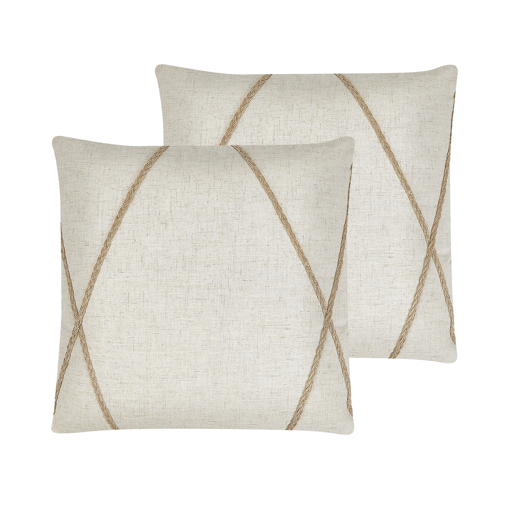 Sæt af 2 pyntepuder LICUALA 45 x 45 cm Beige Geometrisk mønster