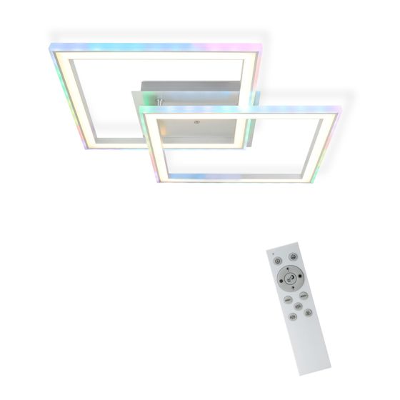 NETTLIFE RGB LED loftlampe, farveskiftende, dæmpbar lampe med fjernbetjening, 35W