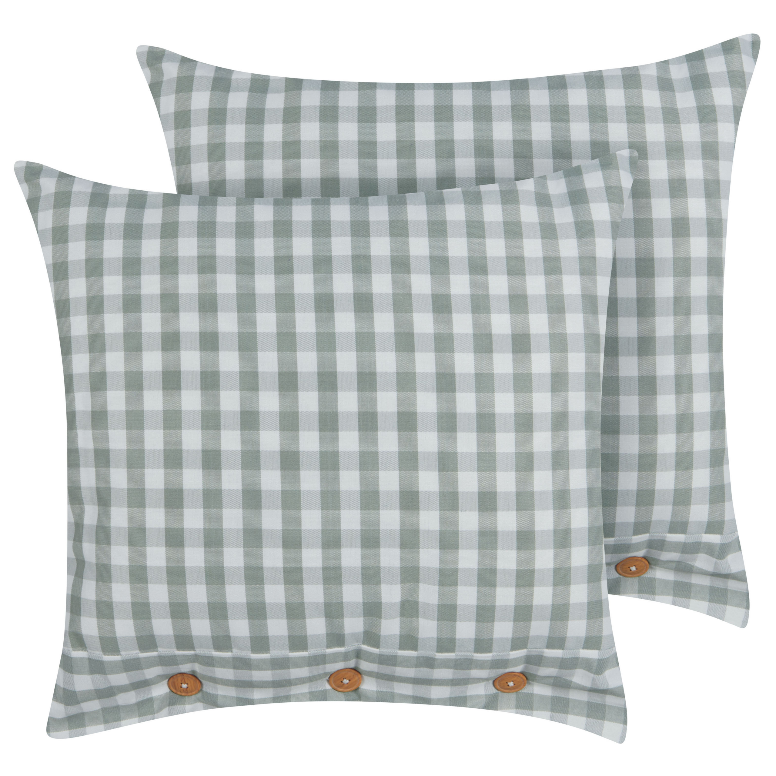 Sæt af 2 pyntepuder TALYA 45 x 45 cm Mintgrøn Ternet mønster