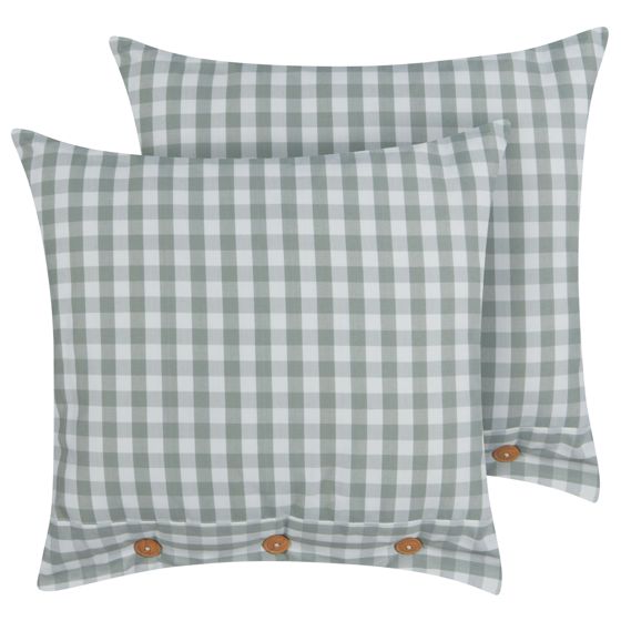 Sæt af 2 pyntepuder TALYA 45 x 45 cm Mintgrøn Ternet mønster