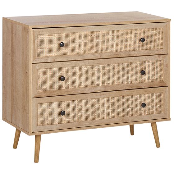 3 skuffers commode PONCA Lysebrun