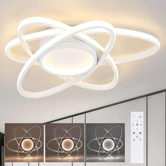 NETTLIFE moderne LED loftlampe med fjernbetjening 77 W dæmpbar stue køkkenlampe til soveværelse, køkken, entré, kontor