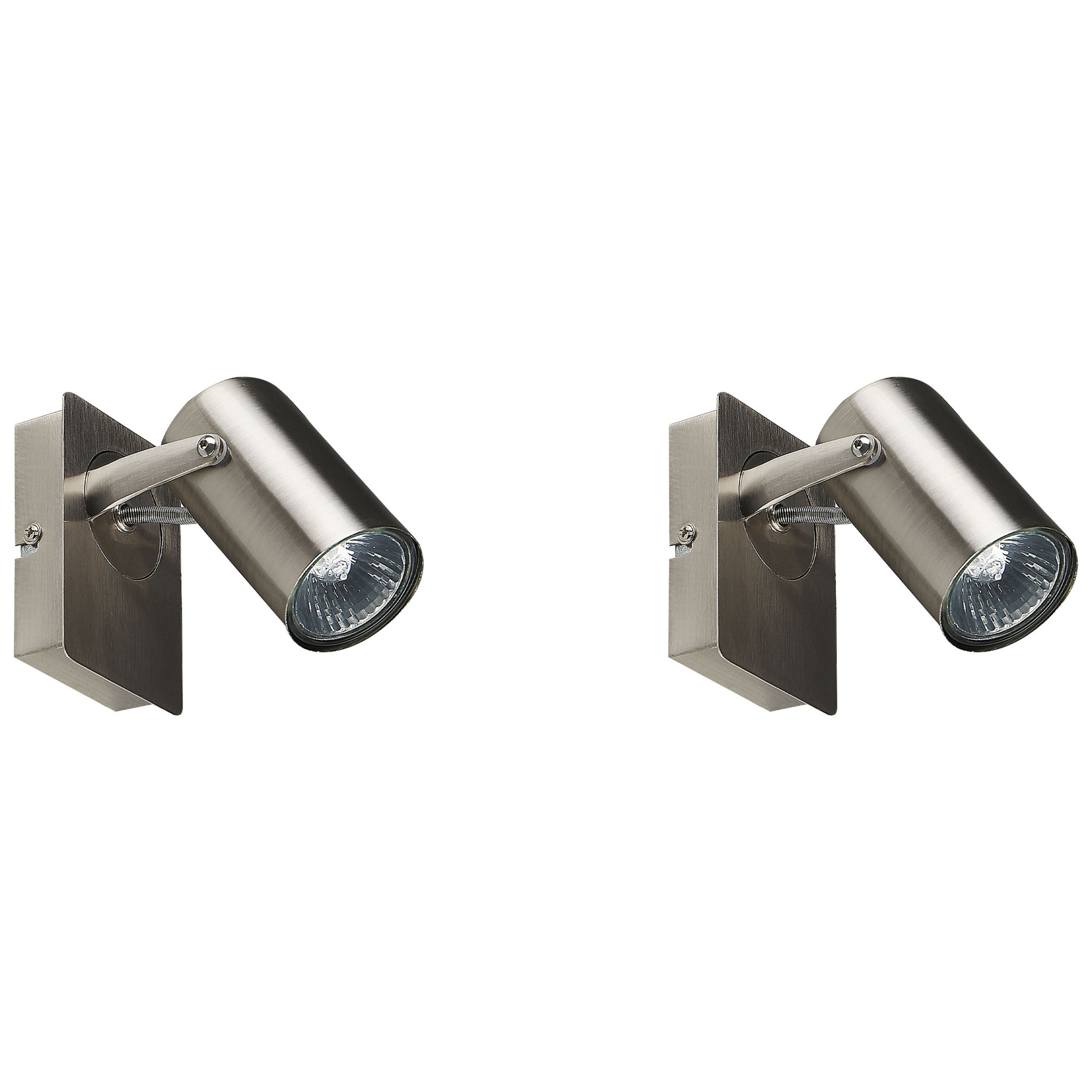 Sæt af 2 spotlight-lamper KLIP Justerbar Metal Sølv
