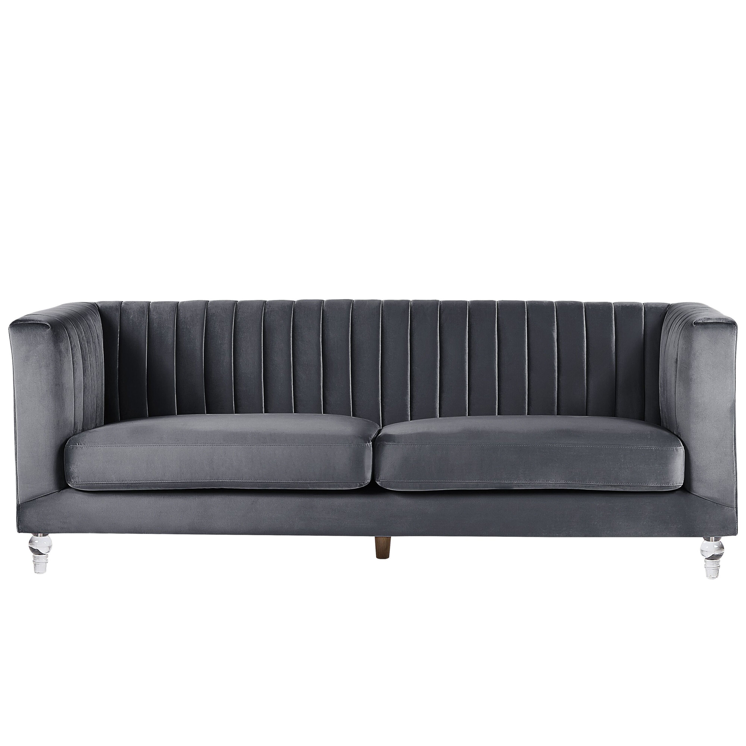 Sofa 3 personers ARVIKA Velour Mørkegrå