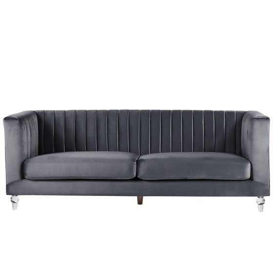 Sofa 3 personers ARVIKA Velour Mørkegrå