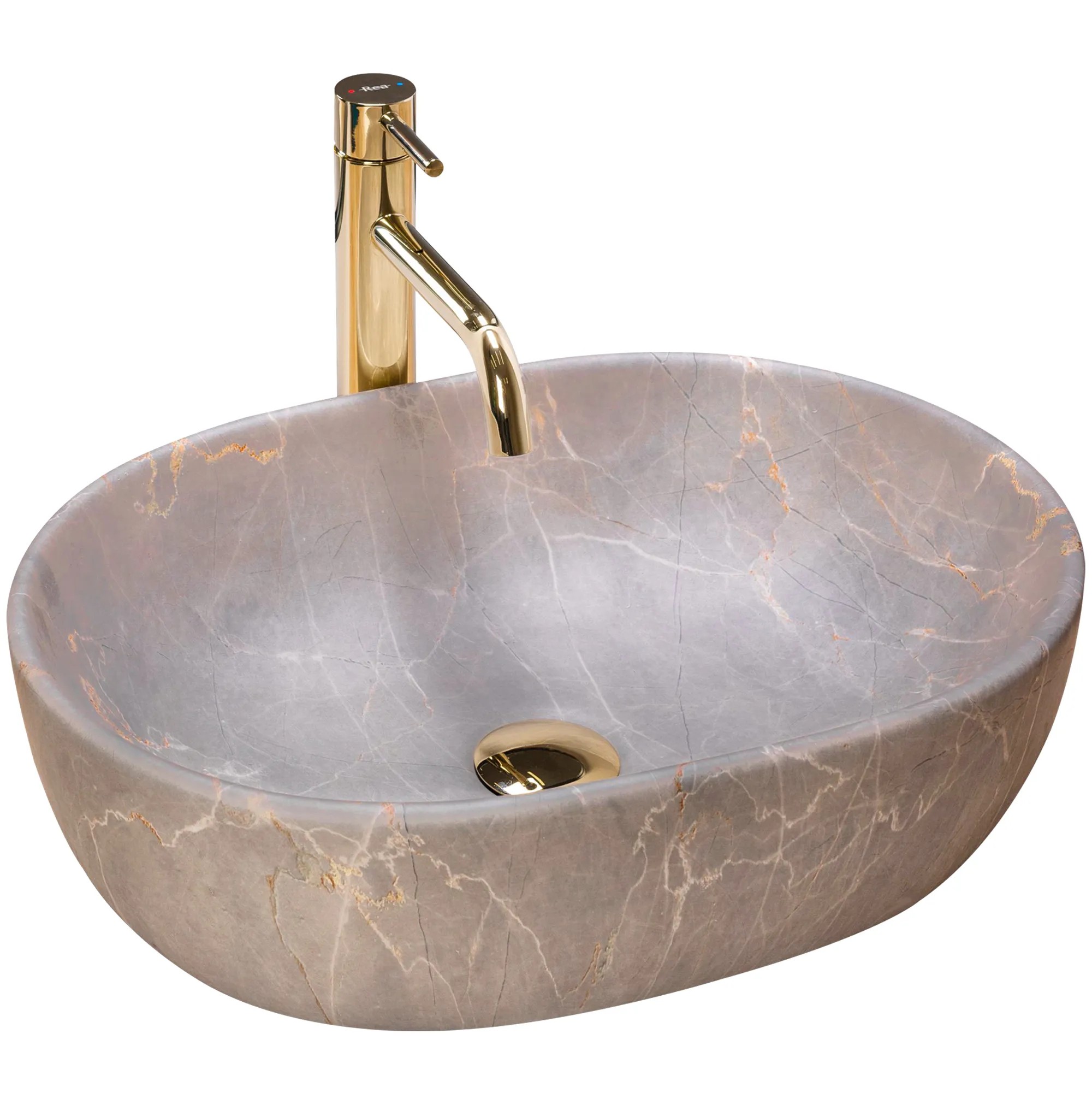REA bordmonteret håndvask LARA Beige, 48,5x35x13,5cm