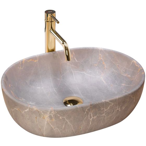 REA bordmonteret håndvask LARA Beige, 48,5x35x13,5cm