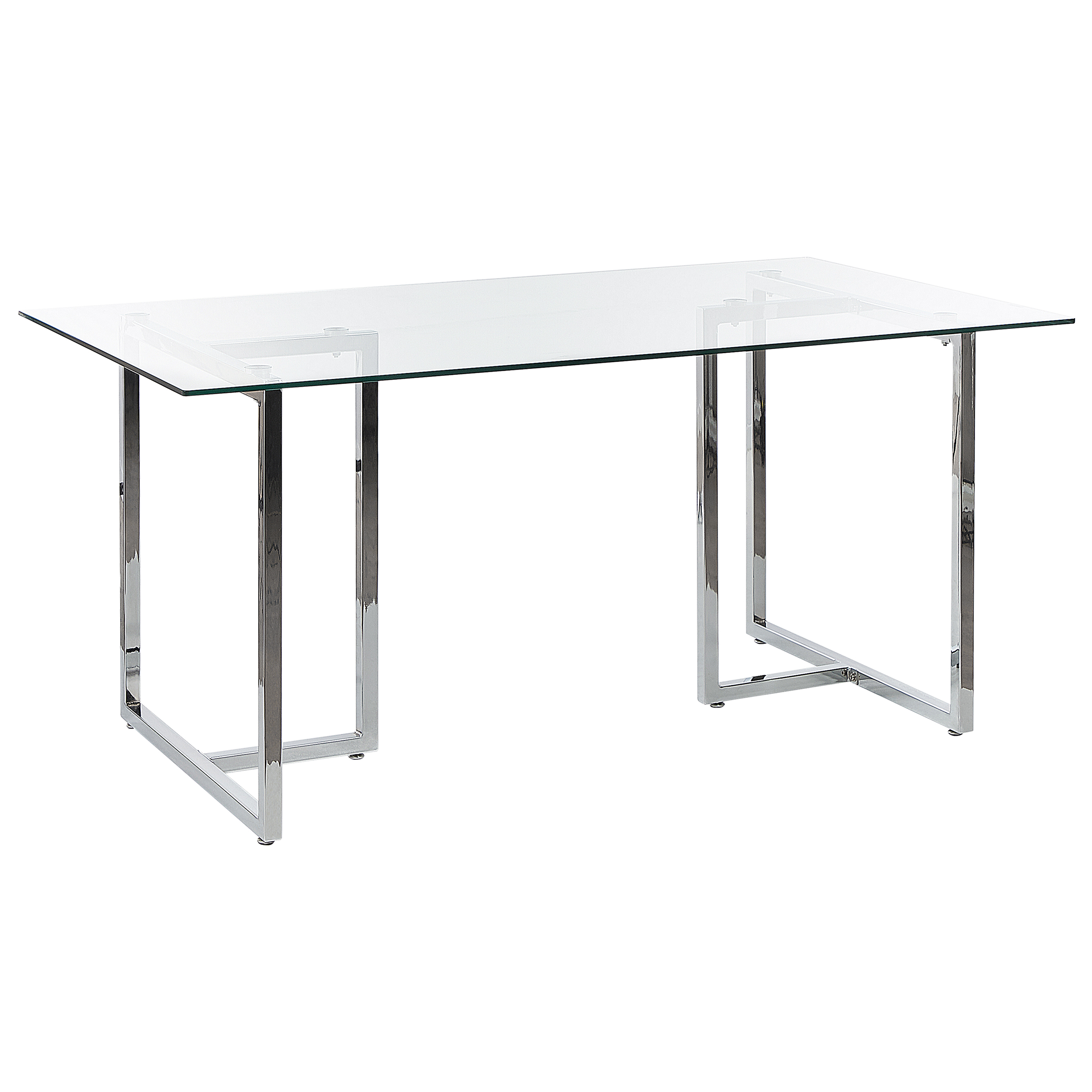Spisebord ENVIA Sølv 160 cm 90 cm Hærdet glas