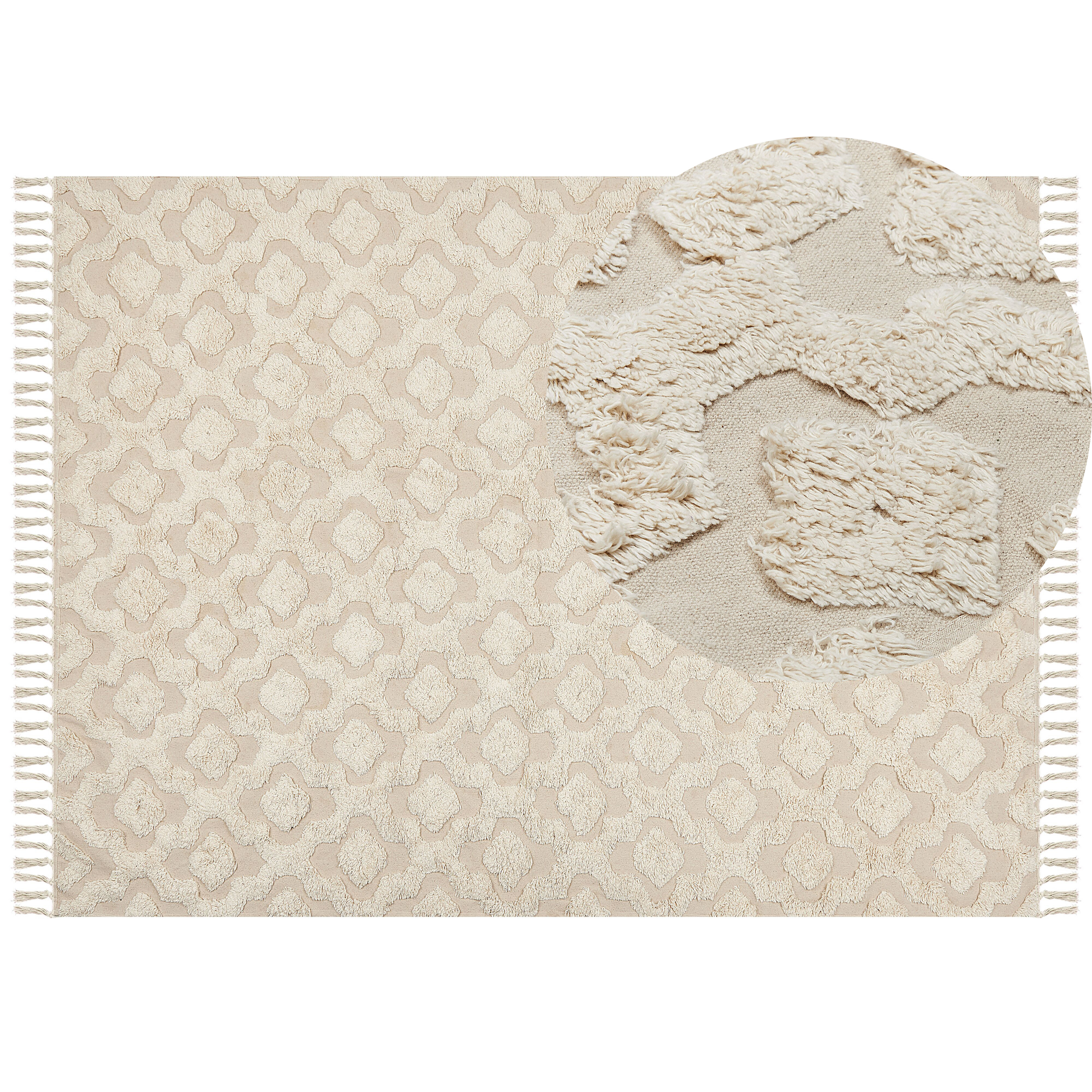 Gulvtæppe AKSARAY Beige 160 x 230 cm Bomuld