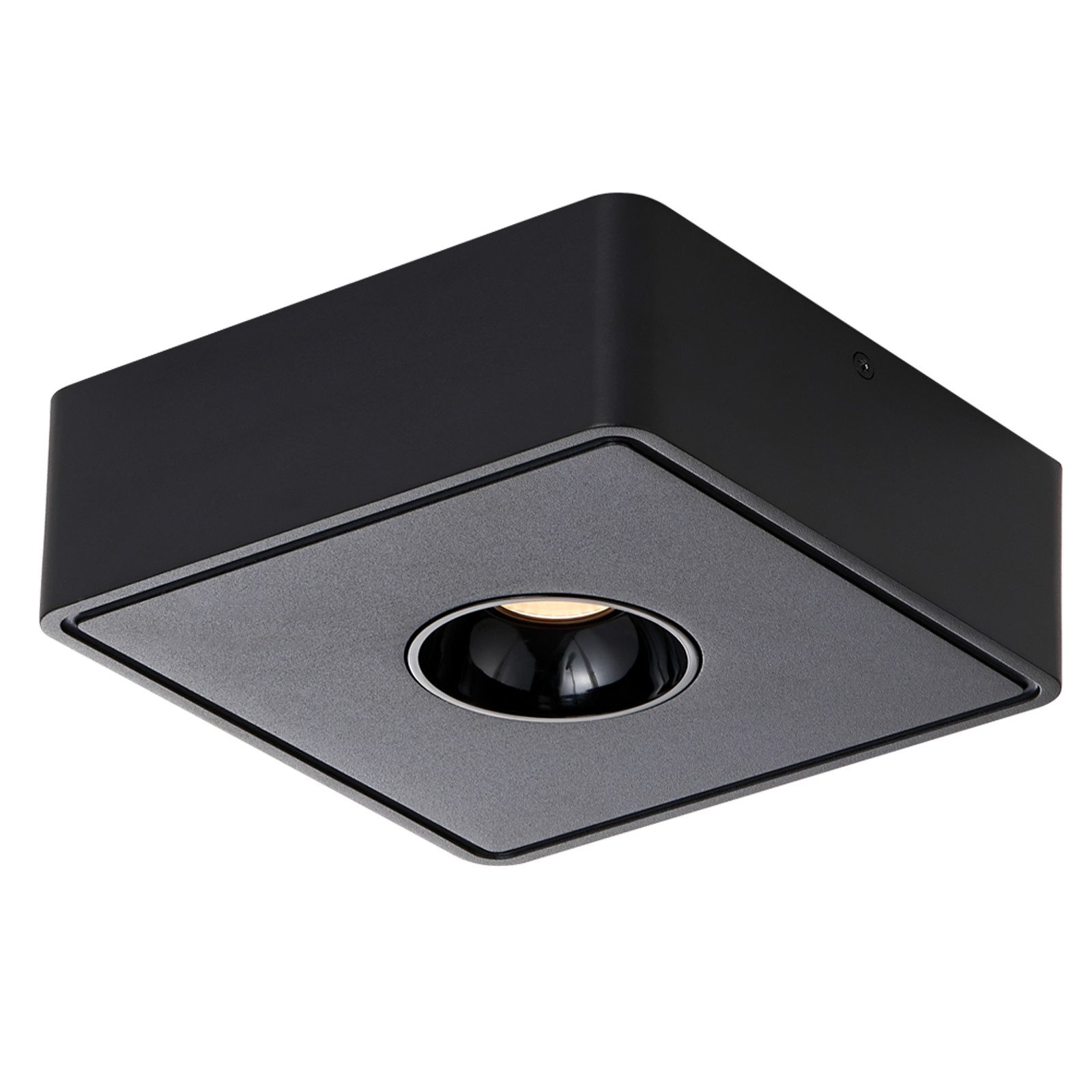 NETTLIFE LED - loftspotlight sort 7 W påbygningsmonteret kantet varm hvid lille loftslampe til stuen