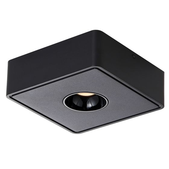 NETTLIFE LED - loftspotlight sort 7 W påbygningsmonteret kantet varm hvid lille loftslampe til stuen