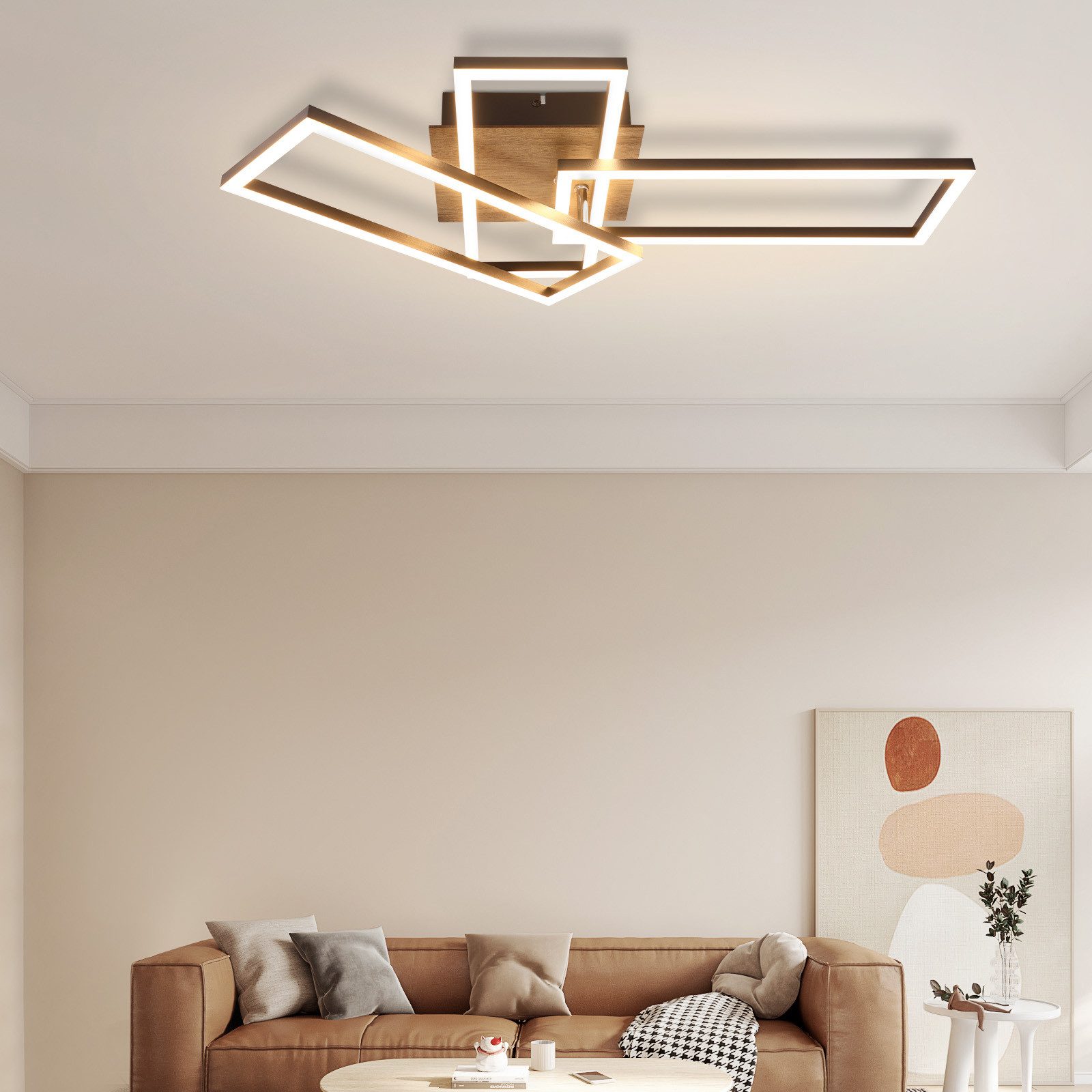 NETTLIFE LED - loftlampe, til soveværelse, sort, ramme, 64 3 cm, dæmpbar Med fjernbetjening, moderne, dæmpbar
