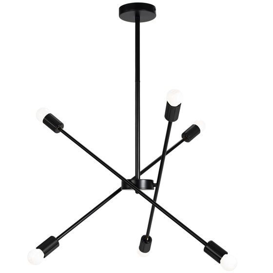 TOOLIGHT hængende loftlampe APP1114-6CP Sort 72x12x72cm