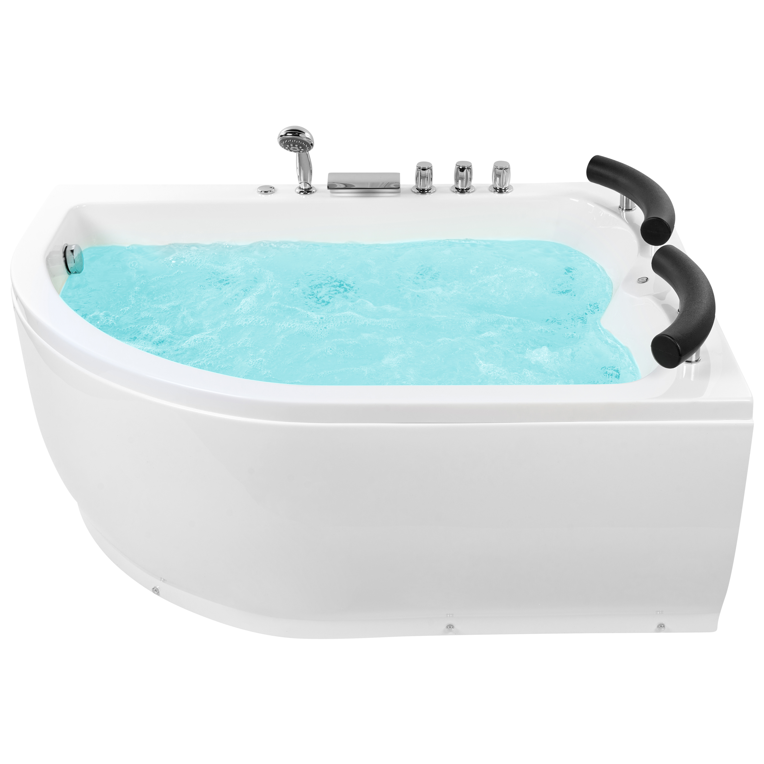 Hjørne-boblebad med LED PARADISO 158 x 113 cm Hvid Venstrevendt