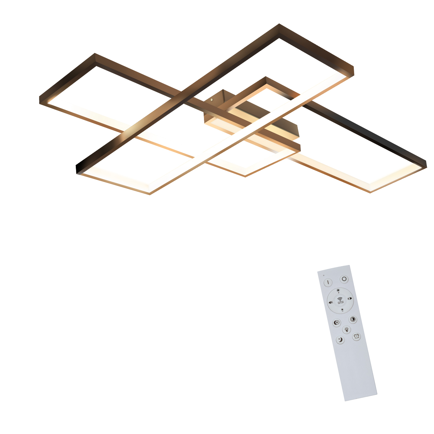 NETTLIFE LED loftlampe, 65 cm, sort, soveværelseslampe, dæmpbar med fjernbetjening, 65 W
