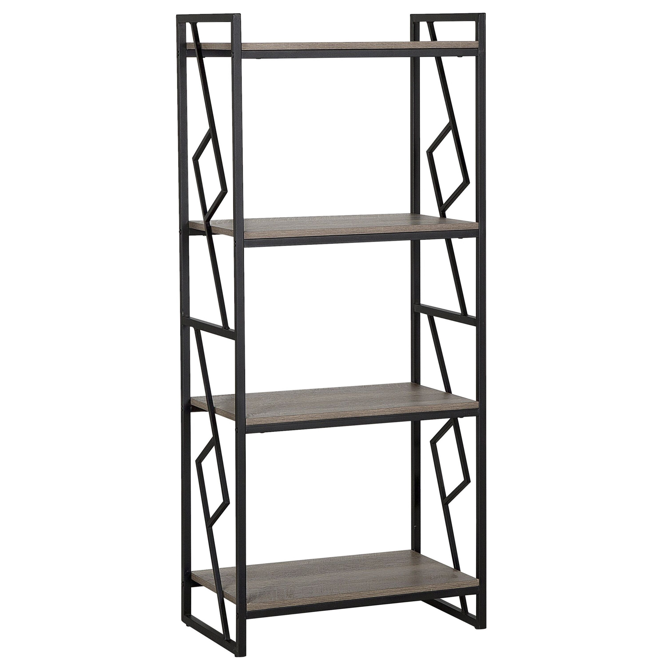 Bogreol med 4 hylder FORRES 143 cm Brun/sort