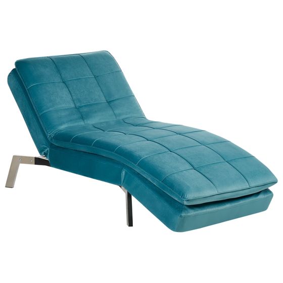 Chaiselong LOIRET Velour Blågrøn