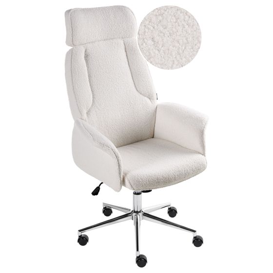 Kontorstol PILOT Boucle Cremehvid