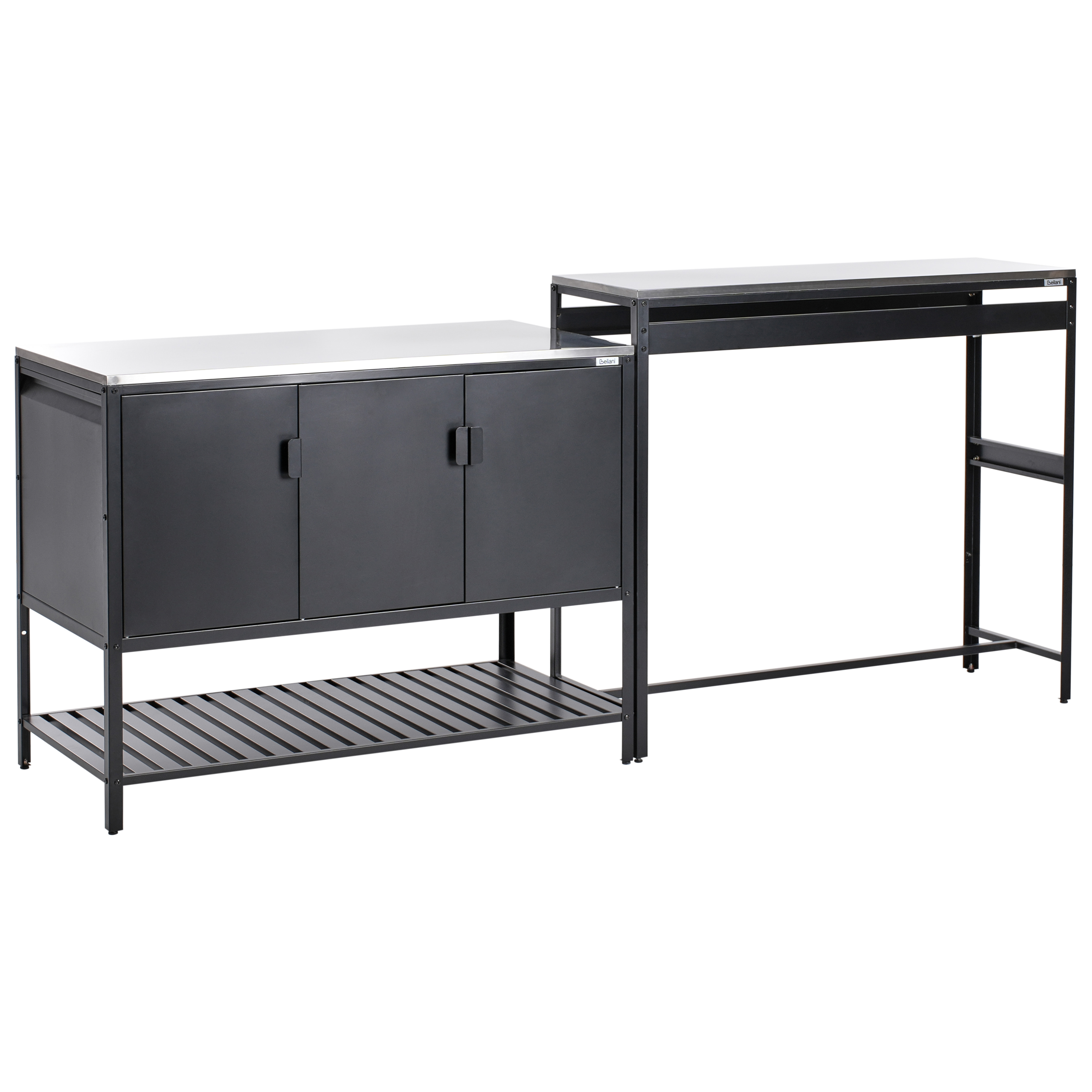 2-parts udendørs køkkensæt med barbord MAENZA Sort Metal