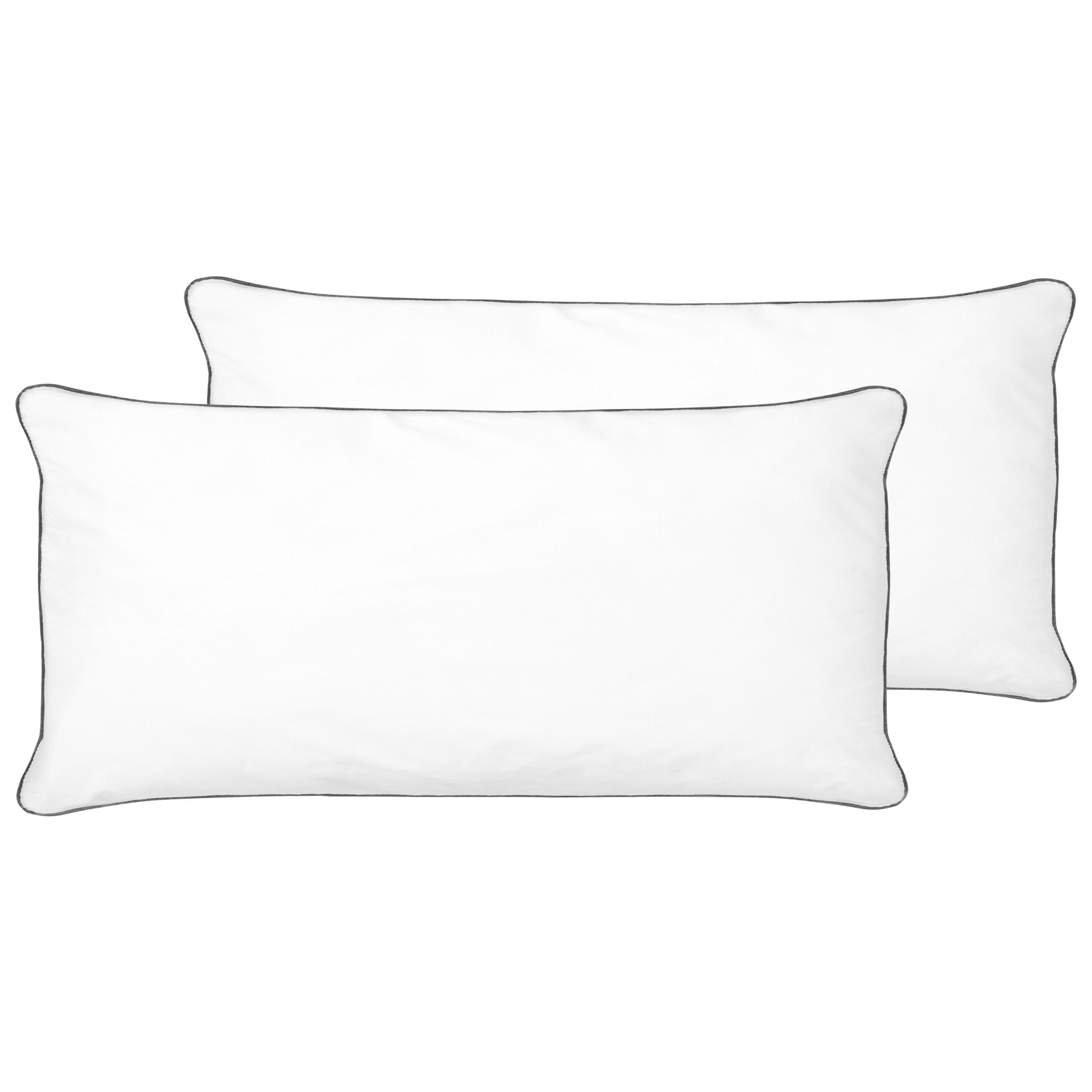 Sæt af 2 hovedpuder PELISTER Høj 40 x 80 cm Microfiber Hvid