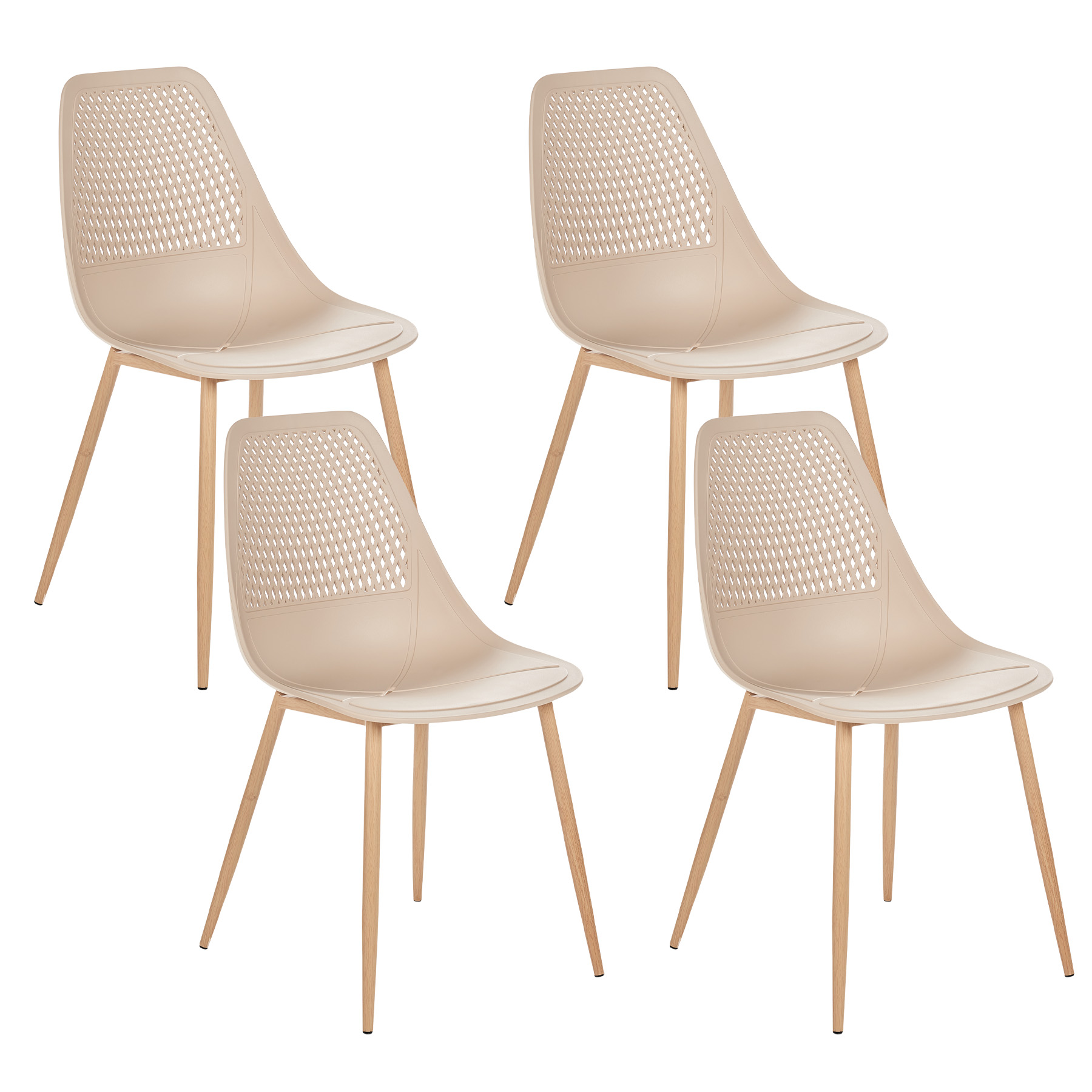 Sæt med 4 spisebordsstole HAZELTON Beige