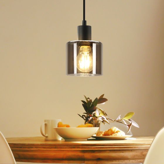 NETTLIFE jernpendellampe, diameter, 11 cm, E27, maks. 40W, sort Vintage-stil, 1 pære, spisestuelampe