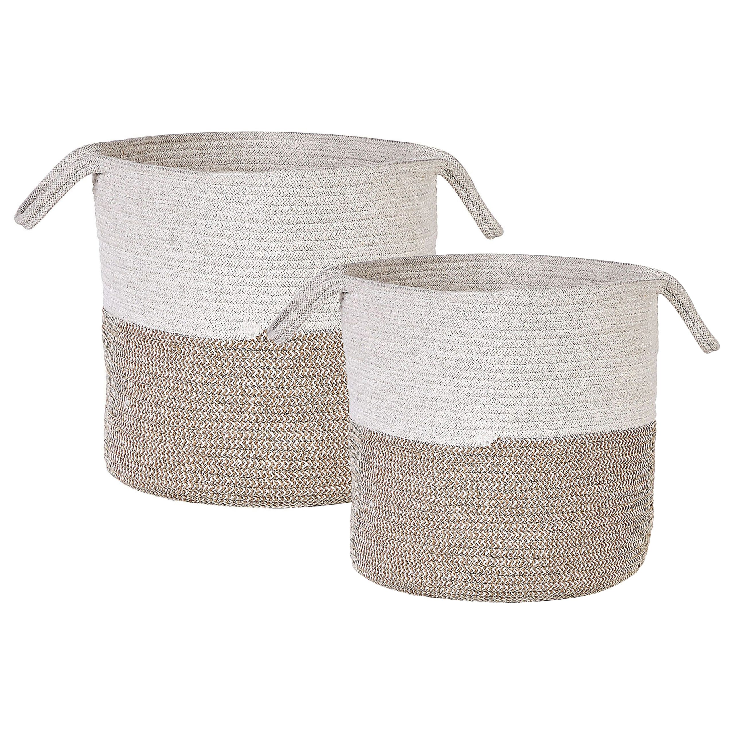 Sæt af 2 kurve PAZHA Bomuld Beige