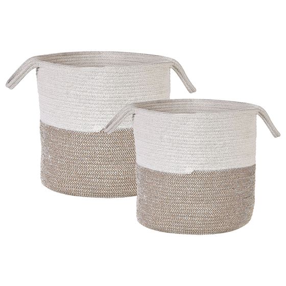 Sæt af 2 kurve PAZHA Bomuld Beige