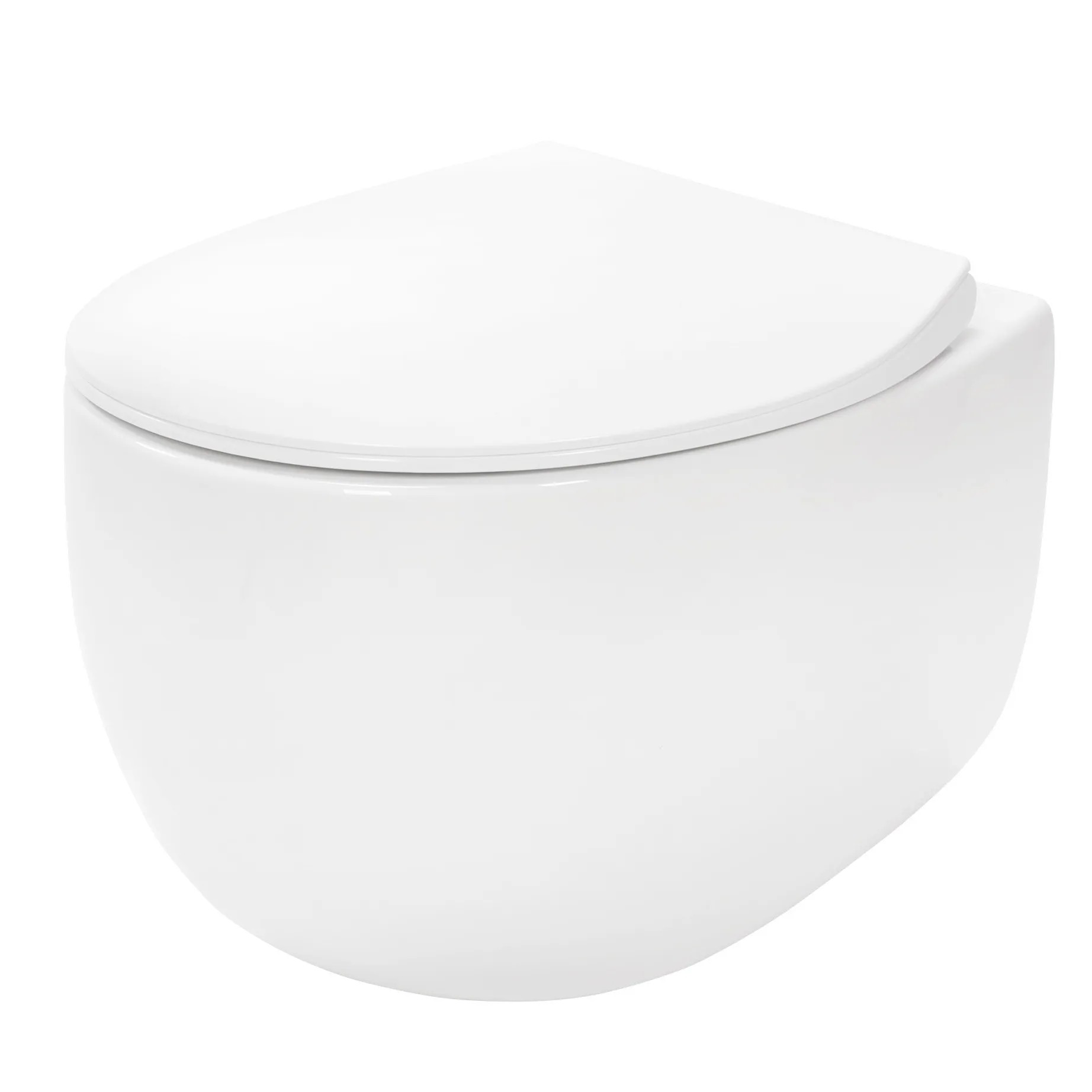 REA væghængt toilet LARS RIMLESS DUROPLAST/FLAT/ZM , Hvid, 50x37x36cm