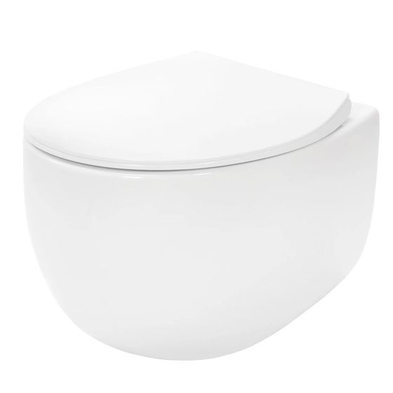 REA væghængt toilet LARS RIMLESS DUROPLAST/FLAT/ZM , Hvid, 50x37x36cm