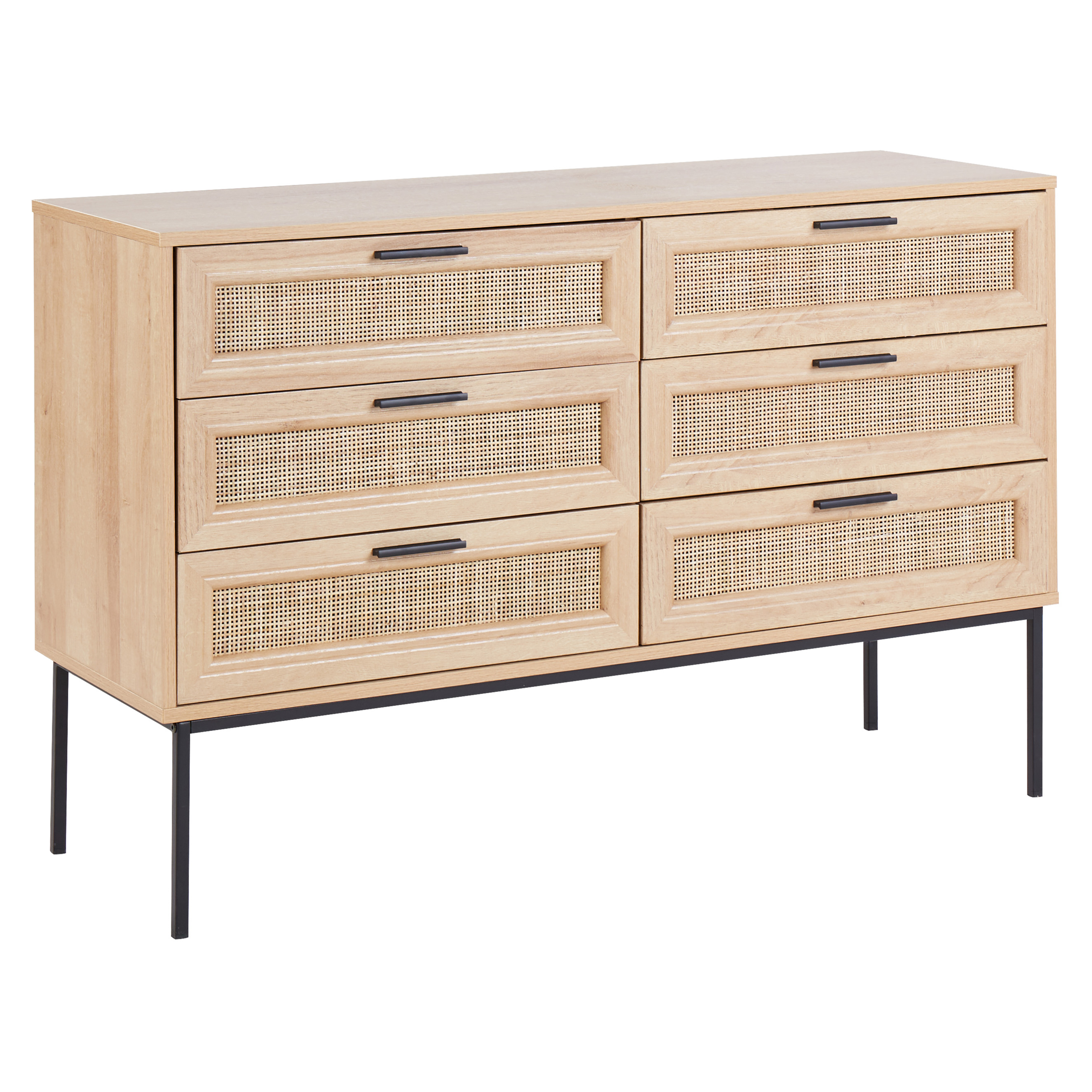 6 skuffers kommode PASCO Lysebrun