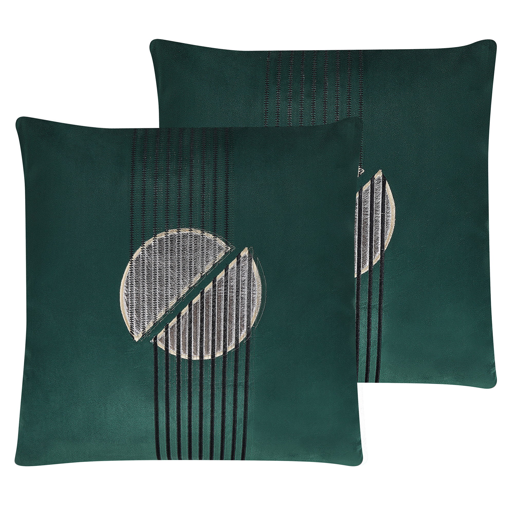 Sæt af 2 pyntepuder CEROPEGIA 45 x 45 cm Velour Smaragdgrøn Geometrisk mønster