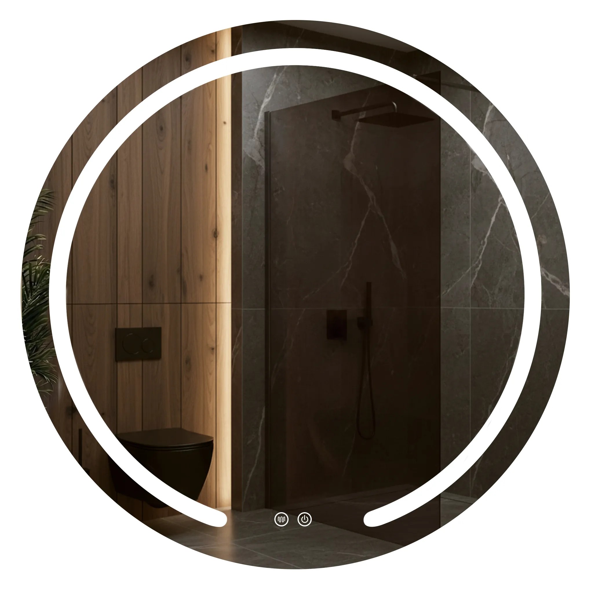 REA spejl MODERN 90 LED Gennemsigtig 2,5x90x90cm