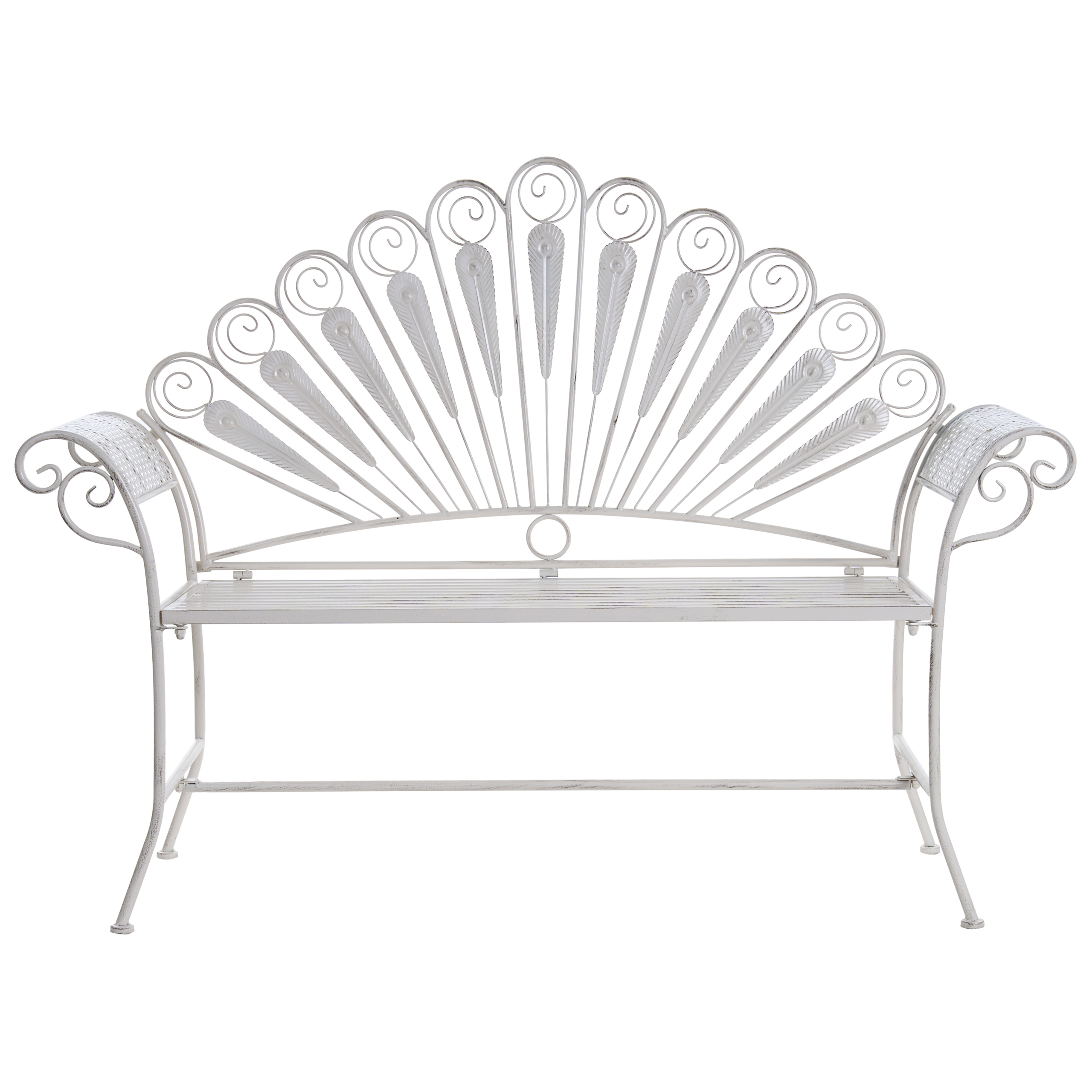 Havebænk PAVIA 146 cm Metal Cremehvid