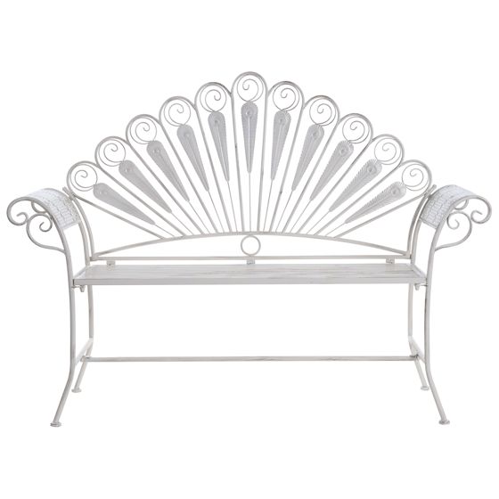 Havebænk PAVIA 146 cm Metal Cremehvid